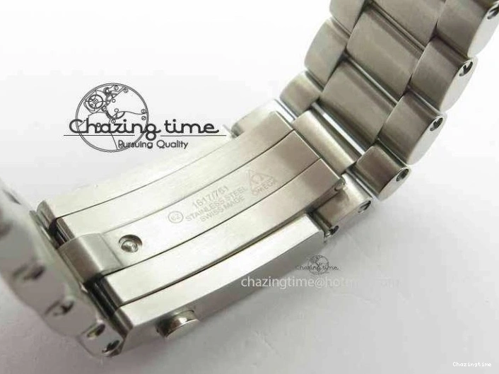 0320 Sophisticated Planet Ocean Master Chronometer Chrono SS OM 1:1 Best Edition Orange On SS Bracelet A 8156